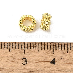 Golden Brass with Cubic Zirconia European Beads&nbsp;KK-B088-01A-03G