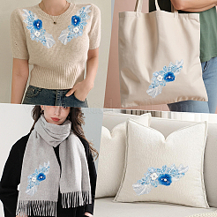 2Pcs Polyester Computerized Embroidered Appliques&nbsp;DIY-CY0003-43