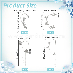 8Pcs 8 Styles Alloy Rhinestone Cuff Earrings&nbsp;EJEW-OC0001-05