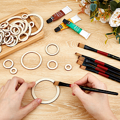 60Pcs 6 Styles Wood Cabochons&nbsp;WOOD-FH0002-26