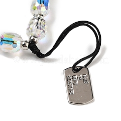 Stainless Steel & Glass Beads Mobile Straps&nbsp;AJEW-H153-05P