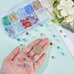10 Colors Two Tone Transparent Glass Beads&nbsp;GLAA-SP0001-09