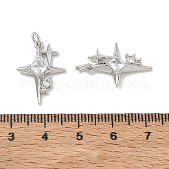 SHEGRACE Brass Pave Clear Cubic Zirconia Pendants&nbsp;XGRQ4G290-686P