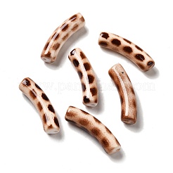 Spray Painted Leopard Print Opaque Acrylic Beads&nbsp;OACR-L013-036