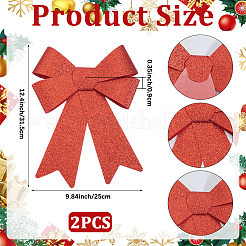 Christmas PVC Glitter Bowknot&nbsp;AJEW-SP0003-72B-01