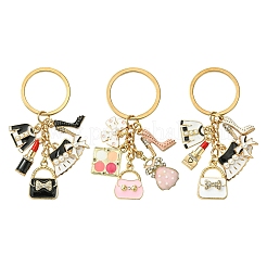Alloy Enamel & Rhinestone & Plastic Pearl Keychain&nbsp;KEYC-YW00151-01