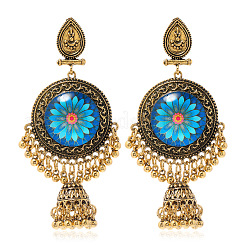 Alloy & Synthetic Turquoise & Glass Pendant Necklaces & Stud Dangle Earrings Sets&nbsp;FS-WG92AEE-01