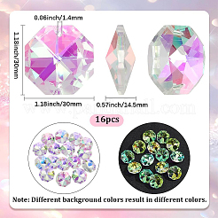 16Pcs Octagon Sew on Glass Rhinestone&nbsp;GLAA-SP0001-83B-01