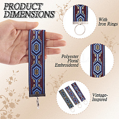 3Pcs Vintage Polyester Ribbon Keychain&nbsp;KEYC-TAC00048