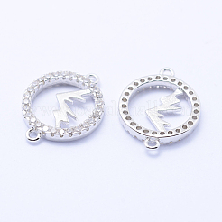 Brass Micro Pave Cubic Zirconia Links&nbsp;KK-P133-36P-NR