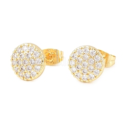 Brass Micro Pave Clear Cubic Zirconia Stud Earrings&nbsp;EJEW-F405-06G
