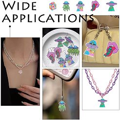 20Pcs 5 Style Alien Theme Colorful Acrylic Pendants&nbsp;FIND-CA0006-56