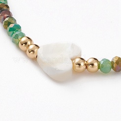 Faceted Rondelle Glass Beads Stretch Bracelets&nbsp;BJEW-JB05793