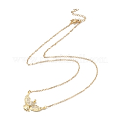 Clear Cubic Zirconia Eagle Pendant Necklace&nbsp;NJEW-O125-16G