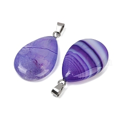 Dyed Natural Banded Agate Pendants&nbsp;G-G202-09A