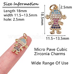 6Pcs 2 Style Brass Micro Pave Cubic Zirconia Pendants&nbsp;KK-SZ0003-86