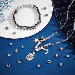 100Pcs 6 Style 201 Stainless Steel European Beads Sets&nbsp;STAS-PH0005-43