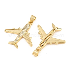 Brass Micro Pave Clear Cubic Zirconia Pendants&nbsp;CU-CBA56CE-06G