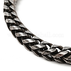 304 Stainless Steel Round Wheat Chain Bracelet with Magnetic Clasp for Men Women&nbsp;BJEW-E009-15AS