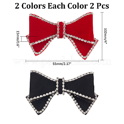 4Pcs 2 Colors Rhinestone & Polyester & Iron Shoe Decorations&nbsp;DIY-WR0004-10