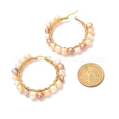Vintage Natural Pearl Beads Earrings for Girl Women&nbsp;EJEW-JE04643-04