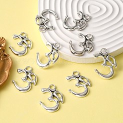 Yoga Theme Tibetan Style Alloy OM Pendants&nbsp;TIBEP-3555-AS-LF