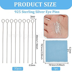 30Pcs 925 Sterling Silver Eye Pins&nbsp;STER-BC0002-59B