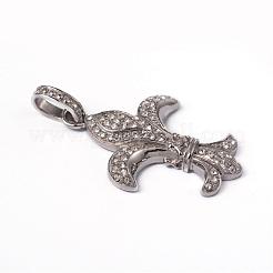 316 Surgical Stainless Steel Rhinestone Pendants&nbsp;STAS-L184-038