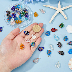 48Pcs Handmade Millefiori Glass Pendants&nbsp;PALLOY-HS00035