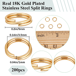 200Pcs 304 Stainless Steel Split Rings&nbsp;STAS-BBC0006-18A