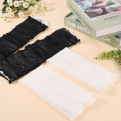 2 Pairs 2 Colors Nylon Lace Leg Sleeves&nbsp;AJEW-CY0001-27