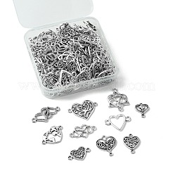 100Pcs 10 Styles Tibetan Style Alloy Connector Charms&nbsp;TIBE-CJ0001-27