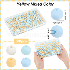500Pcs Rubberized Style Imitated Silicone Acrylic Beads&nbsp;OACR-SP0001-33F
