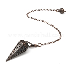 Rack Plating Brass Cone Dowsing Pendulum Pendants&nbsp;AJEW-G064-01R