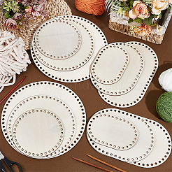12Pcs 6 Styles Wood Basket Bottom&nbsp;DIY-NB0014-09