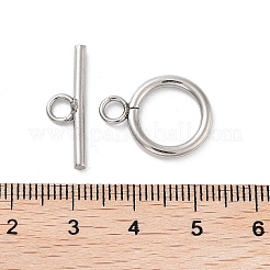Non-Tarnish 304 Stainless Steel Ring Toggle Clasps&nbsp;X1-STAS-A092-09H-P