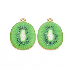 Light Gold Alloy Enamel Pendants&nbsp;ENAM-S126-124