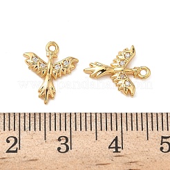 Brass Micro Pave Clear Cubic Zirconia Charms&nbsp;KK-B160-11G