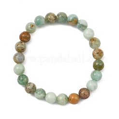 Natural Green Quartz Round Beads Stretch Bracelets for Women Men&nbsp;BJEW-JB13862