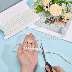 5Yards Polyester with Plastic Pearl Ribbon&nbsp;OCOR-CY0004-14B