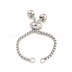 Non-Tarnish Adjustable 304 Stainless Steel Box Chain Slider Bracelet Making&nbsp;MAK-L038-001P-02