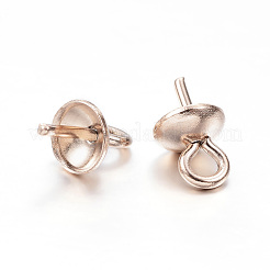 Ion Plating(IP) 304 Stainless Steel Cup Pearl Peg Bails Pin Pendants&nbsp;X-STAS-G127-04RG