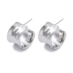 Brass C-Shaped Stud Earrings&nbsp;EJEW-R025-37P