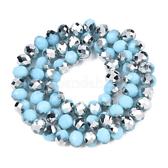 Electroplate Opaque Glass Beads Strands&nbsp;EGLA-A034-P8mm-M03-01