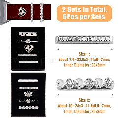 10Pcs 10 Style Rectangle Alloy Watch Band Charms Set with Crystal Rhinestone&nbsp;FIND-DC0004-57