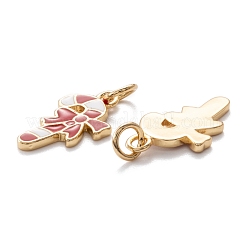 Real 18K Gold Plated Brass Enamel Pendants&nbsp;KK-A154-08G