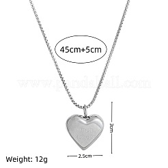 Mom Heart 304 Stainless Steel Pendant Necklaces for Mother's Day Gift&nbsp;FS-WGBEEB5-02