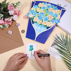 DIY Paper Flower Bouquet Greeting Card Sets&nbsp;AJEW-WH0455-197C