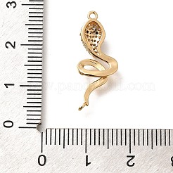 Brass Micro Pave Clear & Black Cubic Zirconia Connector Charms&nbsp;KK-C085-18G