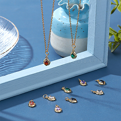 10Pcs 5 Colors Brass Micro Pave Cubic Zirconia Pendants&nbsp;KK-BBC0002-76